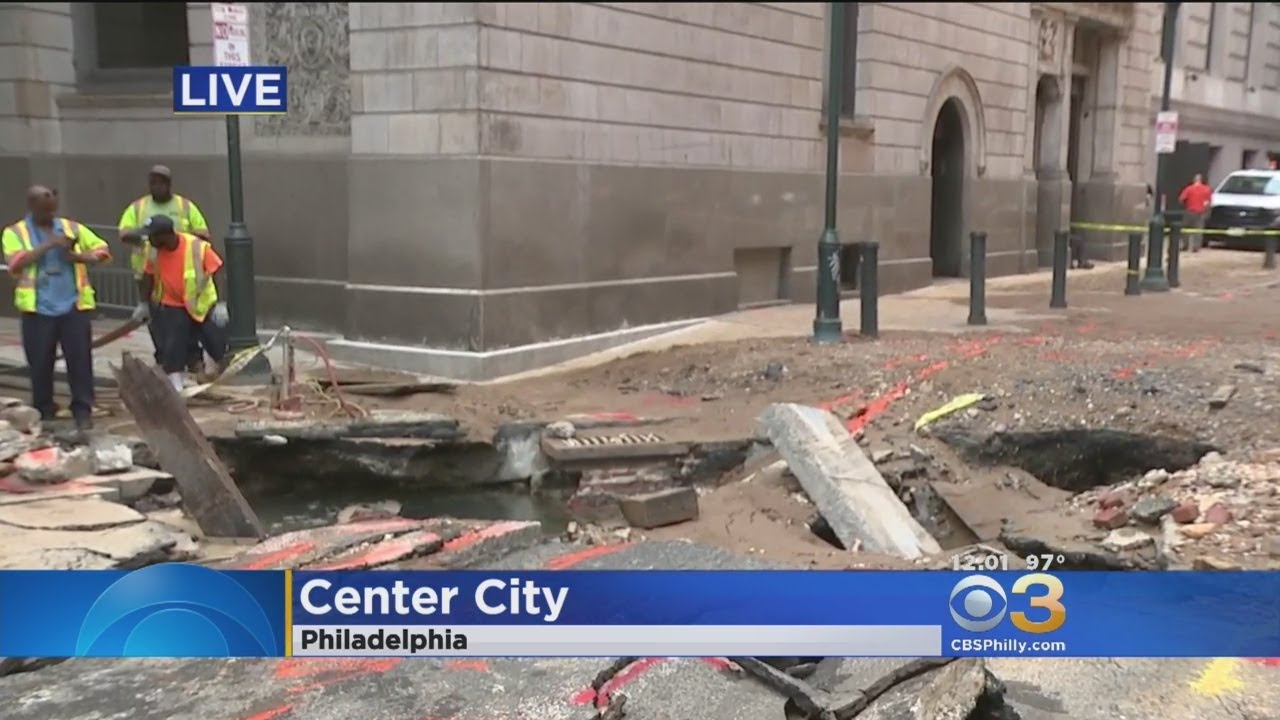Massive Water Main Break Shuts Down Several Streets In Center City