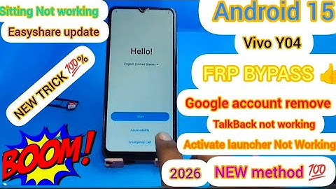 Vivo Y04 Android 15 Google Account unlock 🔓2026👍 Vivo y04 frp / Easyshare method Not Working PC 