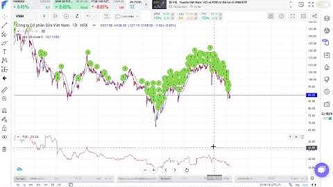 Thao tác xem lịch sự kiện và dữ liệu PE lịch sử trên biểu đồ Phân tích kỹ thuật của Fialda
