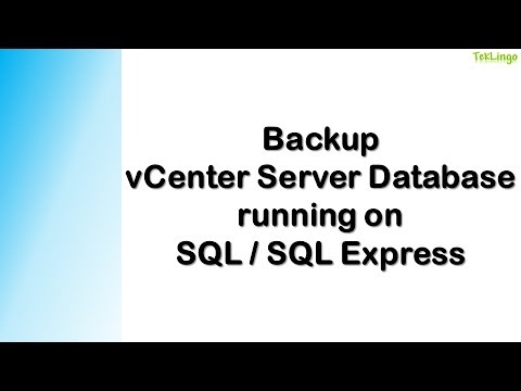 Backup vCenter Server Database running on SQL / SQL Express