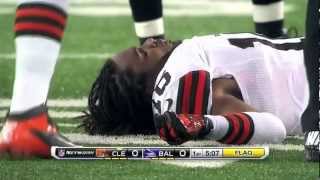 Josh Cribbs Gets KOd versus Ravens 9/27/12 HD