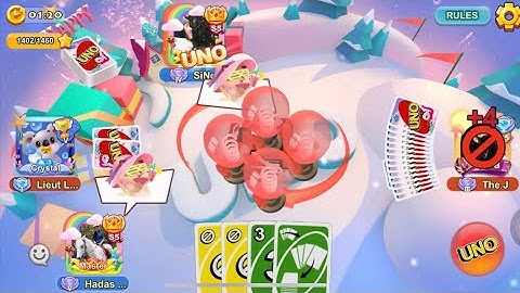 How to cooperate with teammates to win Facebook Uno Card Game! ( Ranked mode - Go Wild x 20 )