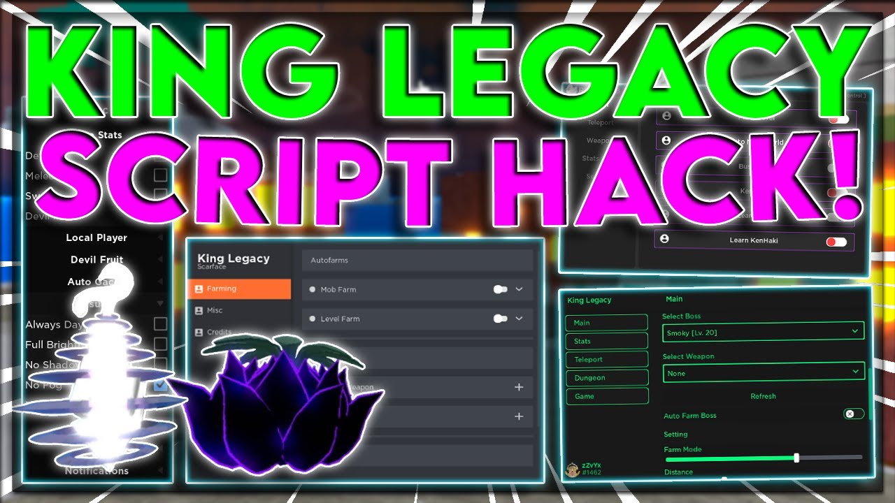 UPDATED] ROBLOX, King Legacy Script / GUI Hack, Give Devil Fruits, Auto  Farm