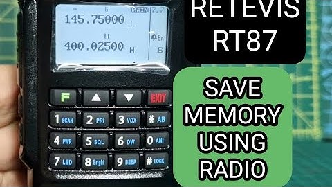 RETEVIS RT87, ADD MEMORY USING RADIO
