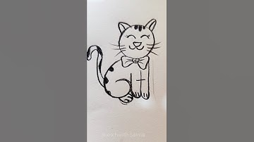How to draw Cat numbers 6 +1 tutorial 🐱 #shorts