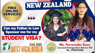 Can my father in law sponsor me for my NZ Student Visa