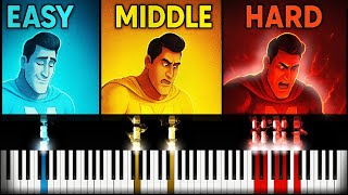 Metro Man Edit Song - Piano Tutorial (Easy - Middle - Hard)