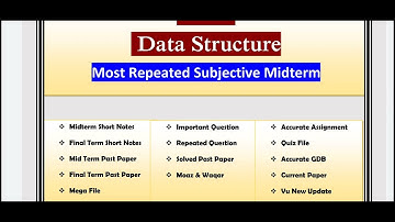 CS 301 Important topic For Midterm Exams 2022 Preparation File.