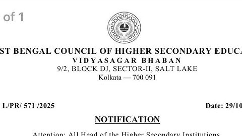 ||WB Class-12 SEM-3 Result On 31St Oct||