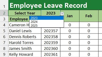 Dynamic Employee Leave Record Format in Excel | Part 3
