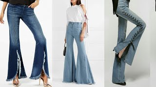 Ladies bell-bottoms pants new design//girls beautiful  pants design ideas screenshot 1