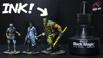 PAINTING MINIATURES WITH INK - My First Time Trying A 2D Cartoon Style! How Did It Turn Out?