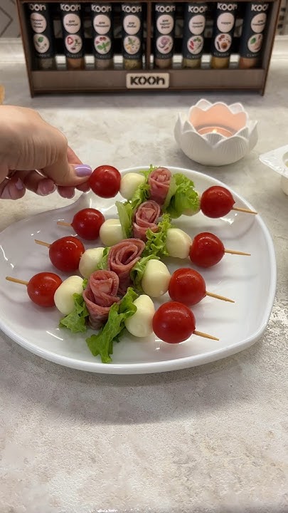 Оригинальная подача закуски 🌸#закускарецепт #закуски #канапе # ...