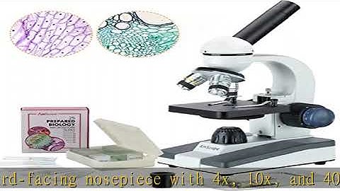 AmScope M150C-PS25 Compound Monocular Microscope, WF10x and WF25x Eyepieces, 40x-1000x Magnificatio