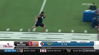 NFL Combine: Will Hernandez 40 Yard Dash