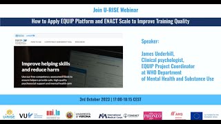 EQUIP platform and ENACT scale application to improve training quality