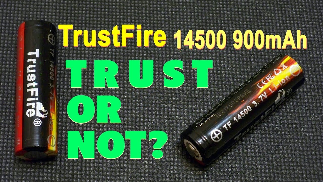 TrustFire 14500 3.7V 900mAh AA Li-ion battery's real capacity test