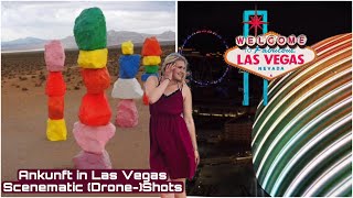 Ankunft Las Vegas Nevada bei Nacht!Drohenaufnahmen von “the sphere” Eröffnung- seven magic mountains