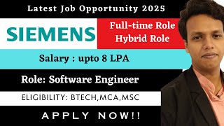 Siemens Hiring 2025 | Software Engineer | Hybrid Job | 8 LPA | B.Tech / MCA / M.Sc Eligible screenshot 4