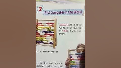 Computer||Class KG - I || Chapter 2|| First Computer In The World||