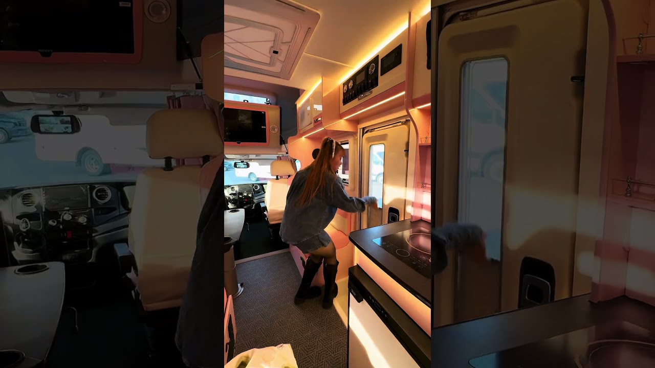 ⁣Pink and tender, cute, do you love this color RV? #RV #secondhandRV #motorhome #inventoryRV