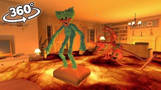 VR 360 Poppy Playtime :  The Floor is Lava! survive with Huggywuggy