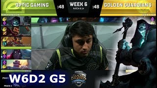 OpTic Gaming vs Golden Guardians | Week 6 Day 2 S8 NA LCS Summer 2018 | OPT vs GGS W6D2