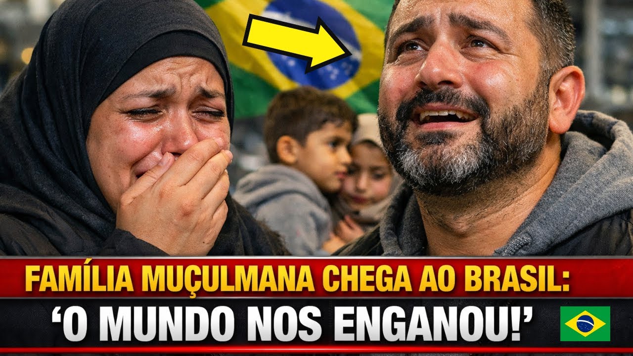 Ao chegar ao Brasil, uma família muçulmana se emocionou: “O mundo nos enganou”.