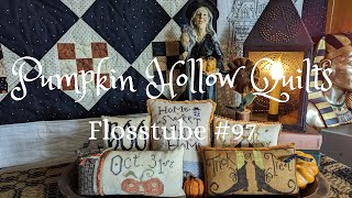 Flosstube #97 ~ Autumn At Hawk Run Hollow, Cross Stitch and Quilting Progress!!