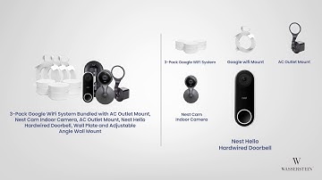 Google WiFi, Nest Cam Indoor, & Nest Hello Doorbell with AC Mounts and Angle Mount | Wasserstein