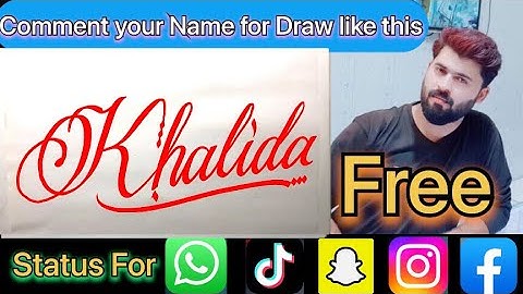 Khalida Name Signature Calligraphy Status | How to Cursive write with cut Marker #khalida @khalida