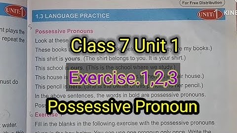 English Class 7: Sindh Textbook board |Lesson 1| Can we do something?| Possessive Pronoun |Ex.1,2,3
