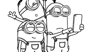 How to Draw Minions Easy Minions Drawing and Coloring for Kids Minion Coloring Pages 32