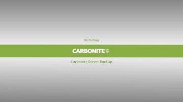 Installing Carbonite Safe Server Backup
