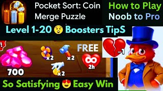 Pocket Sort: Coin Merge Puzzle Gameplay | Levels 1-20 Walkthrough (Easy Win Strategy) screenshot 5