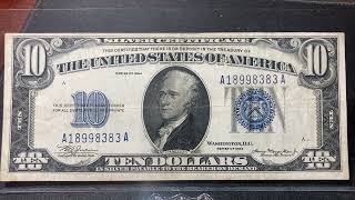 $10 Silver Certificate from 1934