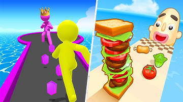 Satisfying Mobile Games 2023 - Giant Rush, Sandwich Runner, Roof Rails, Count Masters, Canvas Run...