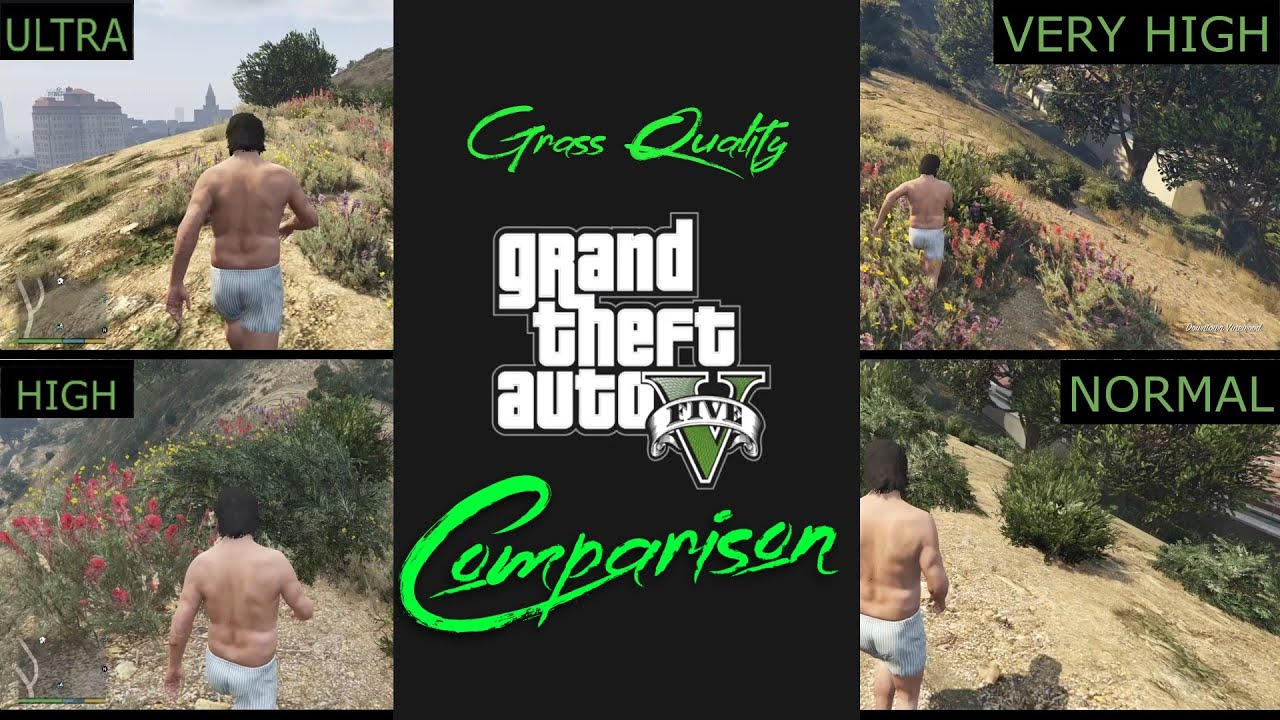 Grass Quality Comparison in GTA V ( Ultra, Very High, High and Normal ) on RTX 3070 Mobile