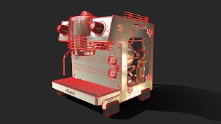 PBR modeling II 3d modeling II DETAILED VIEW II COFFEE MACHINE II animation showreel