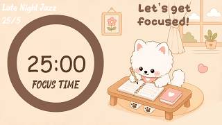 Study with Mr.Samo | 1 Hours Focus Pomodoro (25 mins focus & 5 mins break) | Late Night Jazz screenshot 5