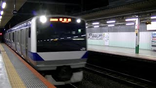 JR常磐線E531系快速土浦行き 夜の北千住駅2番線入線