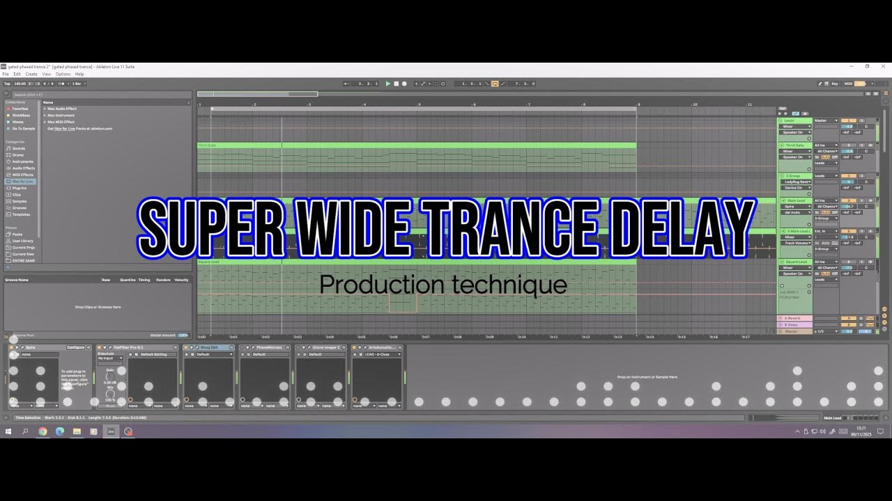 Super Wide Trance Delay Production Technique