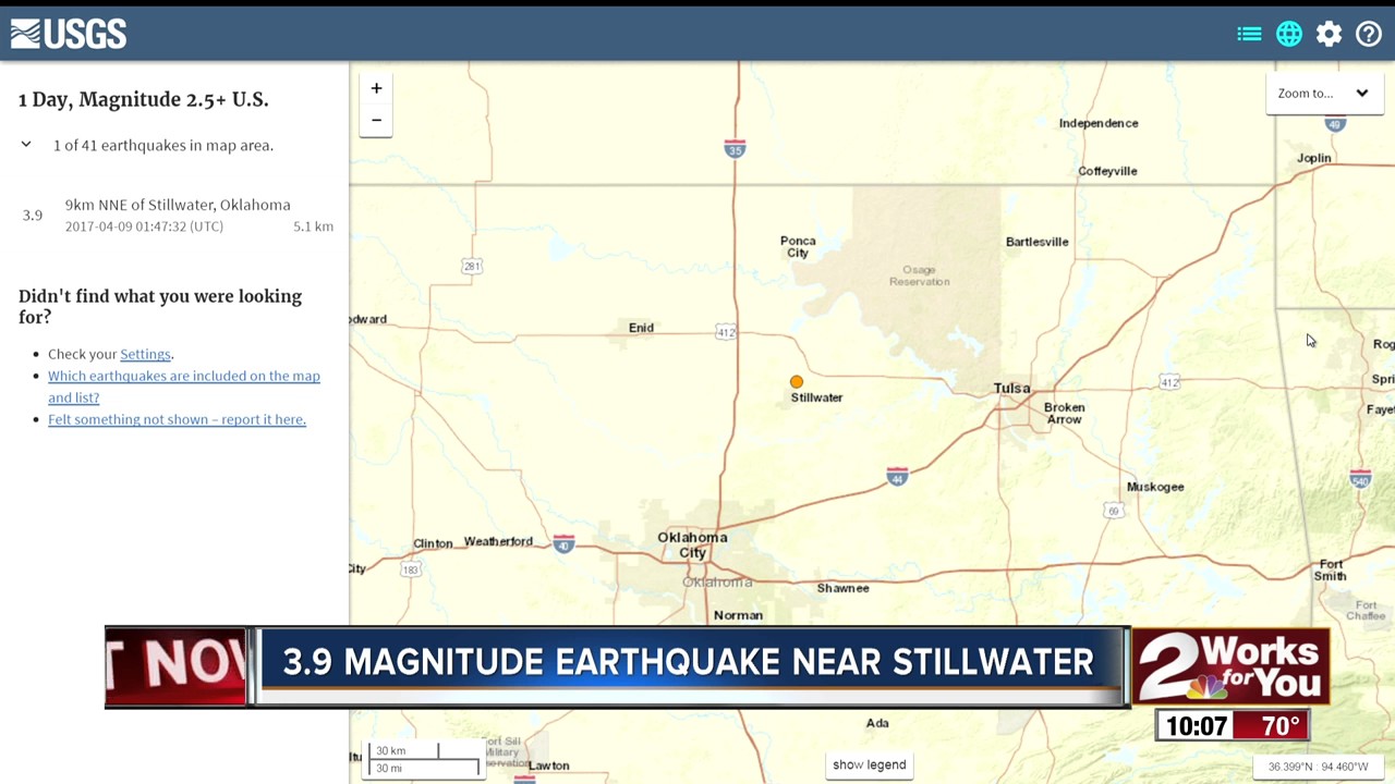 Magnitude 3.9 earthquake strikes near Stillwater on Saturday night