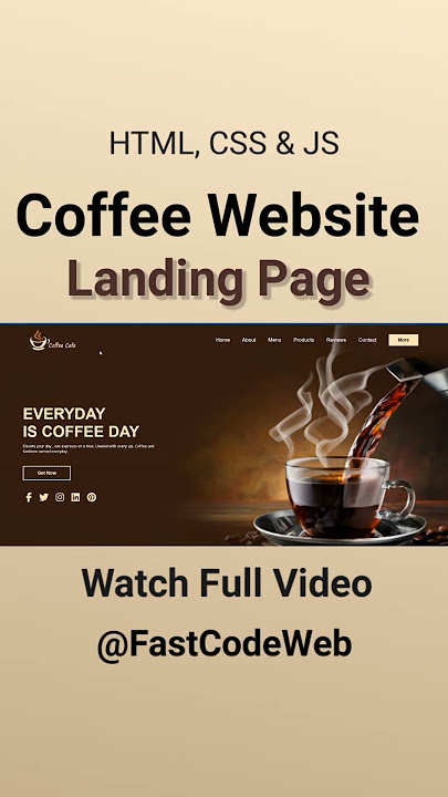 Coffee Website Using HTML & CSS | Step by Step Tutorial | Fast Code