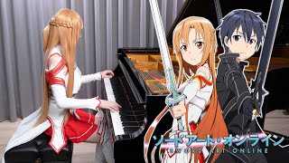 Sword Art Online「Swordland」Ru's Piano Cover - SAO Main Theme / Yuki Kajiura - видео