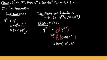 induction proof for the nth derivative of x*e^x
