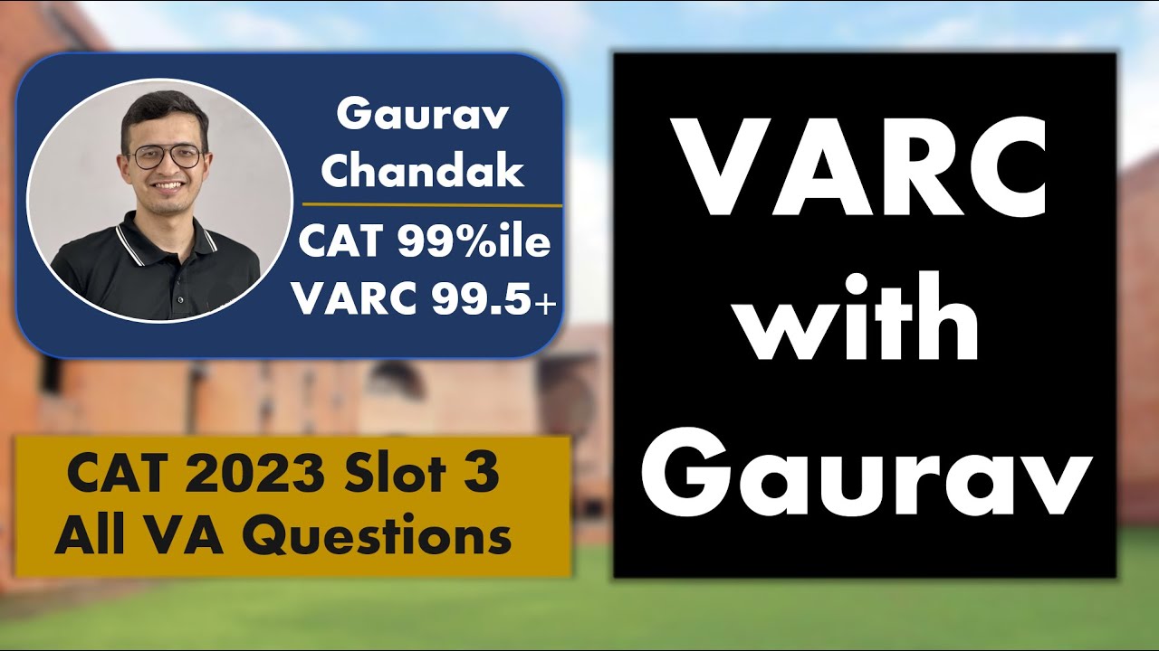 CAT 2023 Slot 3 | Verbal Ability Questions | How to crack CAT | VARC ...