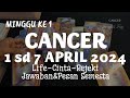 ♋ZODIAK CANCER 🍀tgl.1sd7 APRIL 2024🔮TAROT 7 HARI KEDEPAN RAMALAN ZODIAK  #7hari#ramalanzodiak