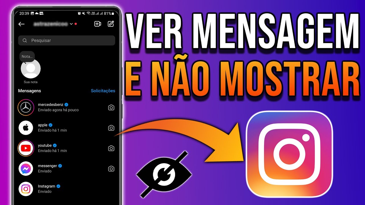 Como ver mensagem do Instagram e NÃO APARECER VISUALIZADA - YouTube