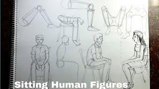 Sitting Human Figures Drawing Tutorial #3